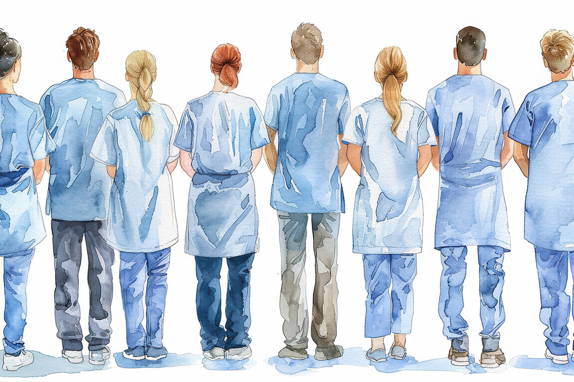 Doctors NHS strike watercolor style