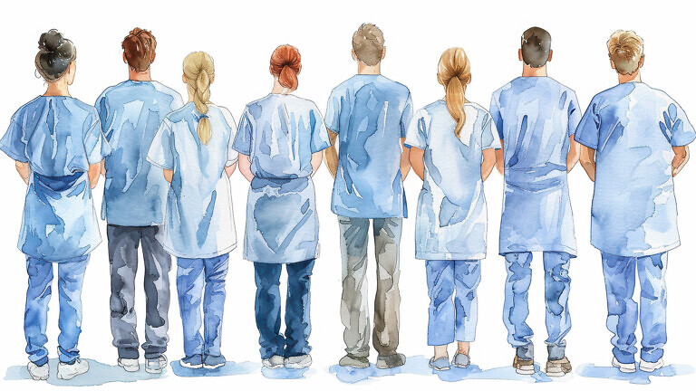 Doctors NHS strike watercolor style