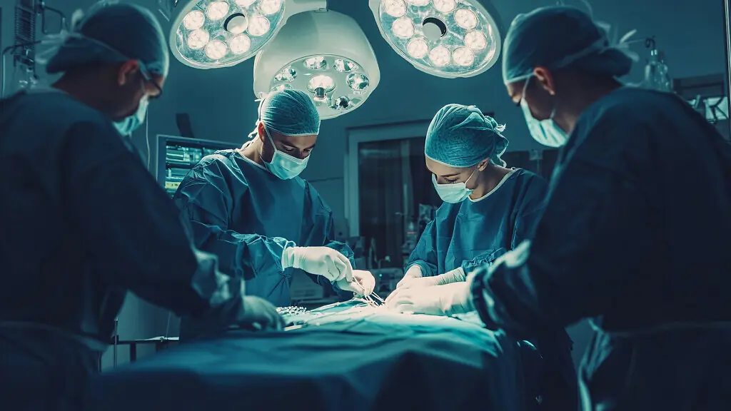 Medical Team Performing Surgical Operation in Modern Operating Room