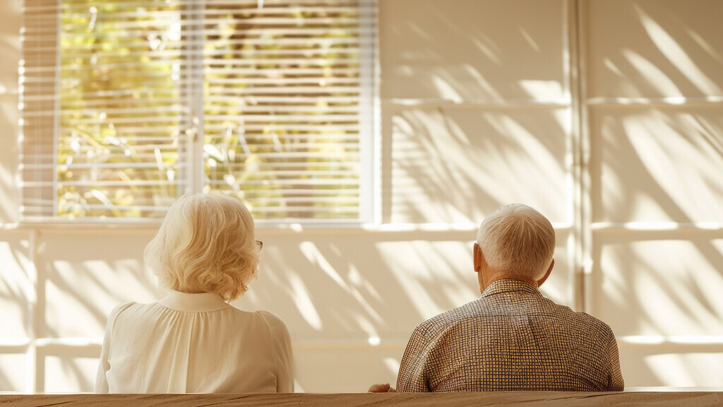 Elderly White Couple Discussing Retirement Savings Plan with Financial Advisor in Modern Minimalist Office During Daytime