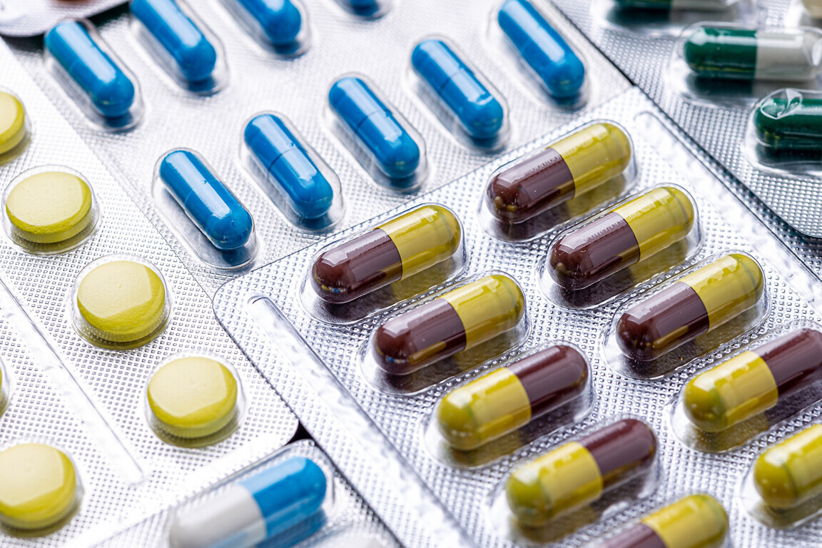 Variety of medicines and drugs.
