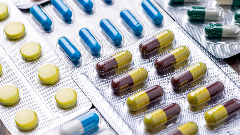 Variety of medicines and drugs.