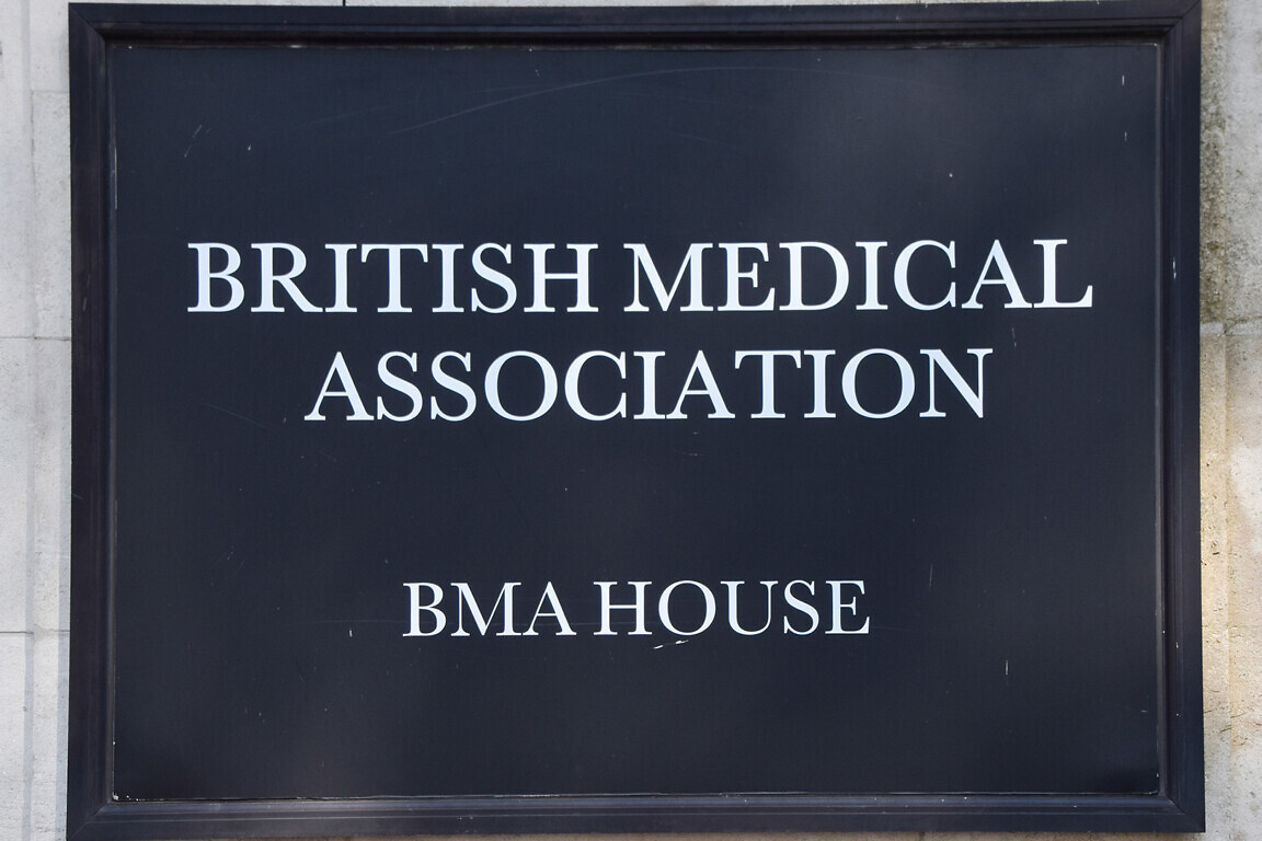 General view of the sign at the British Medical Association headquarters.