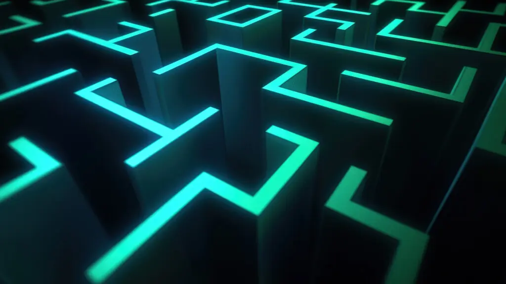 The mesmerizing contours of a vibrant, glowing maze spread across the landscape, inviting exploration. Each pathway bends and twists, illuminated in shades of teal, creating a sense of depth and intrigue