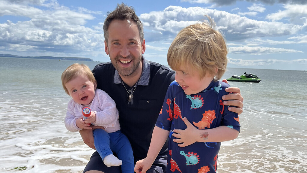 Richard Baish and his children