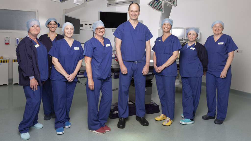 Nuffield Health CEO Alex Perry with a clinical team.