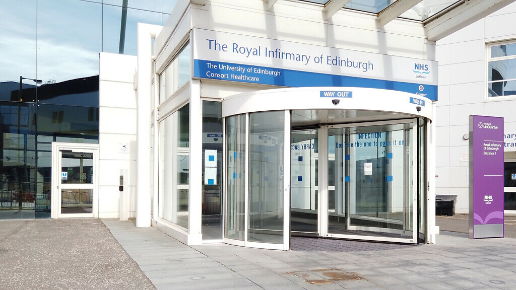 Entrance to the Edinburgh Royal Infirmary.
