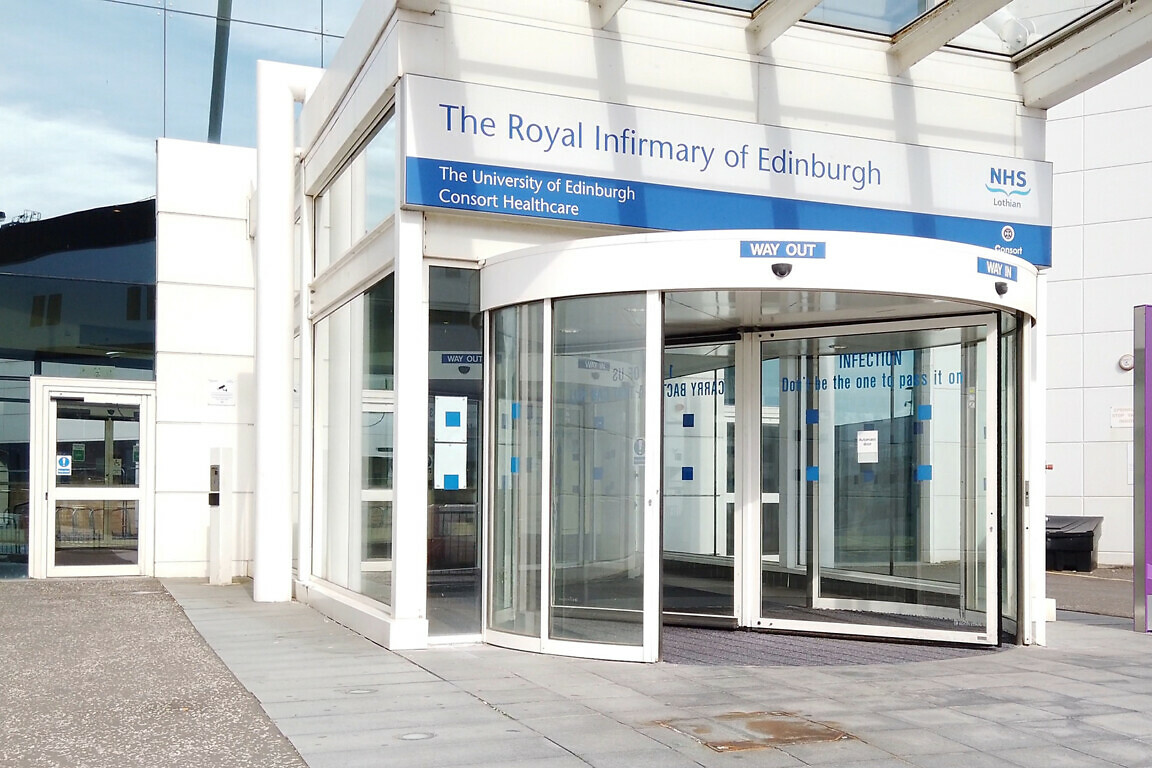 Entrance to the Edinburgh Royal Infirmary.