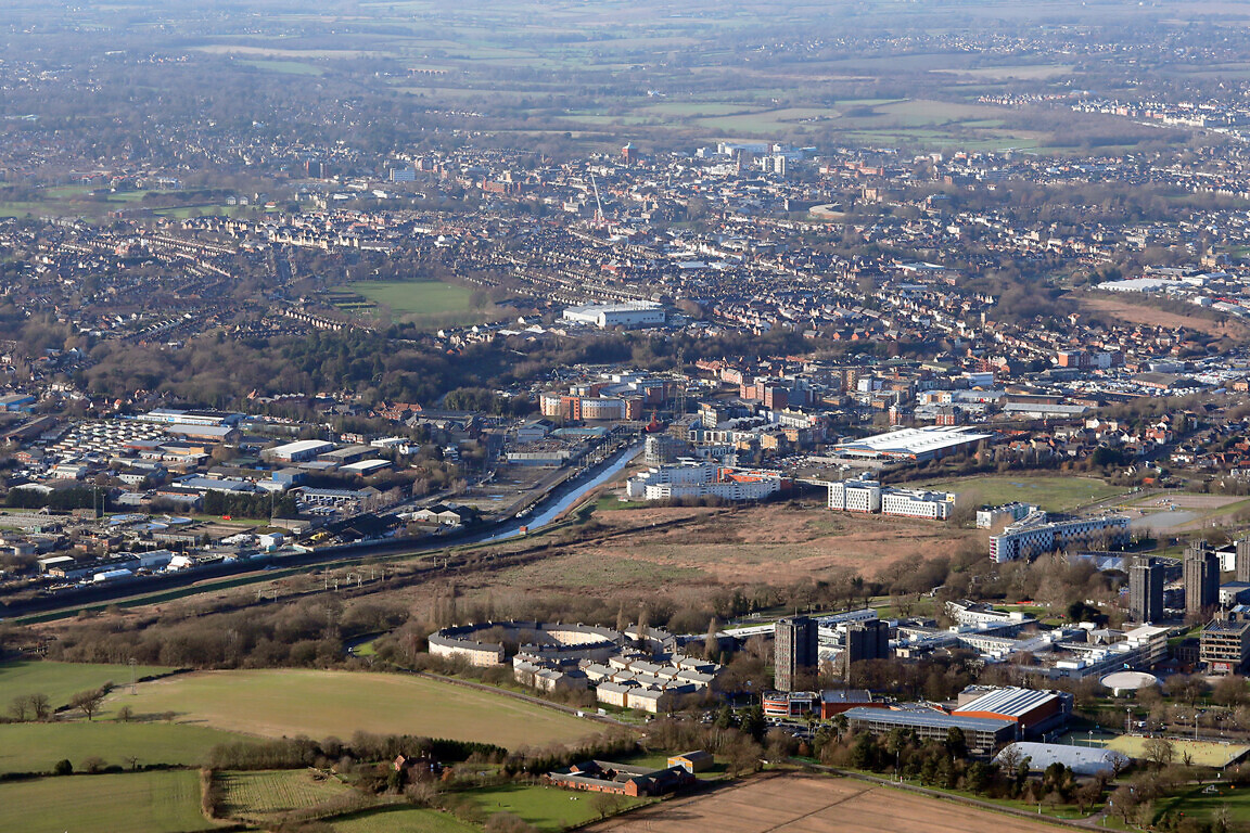 Aerial view of Colchester