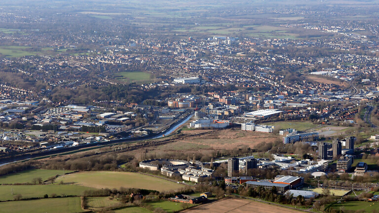 Aerial view of Colchester