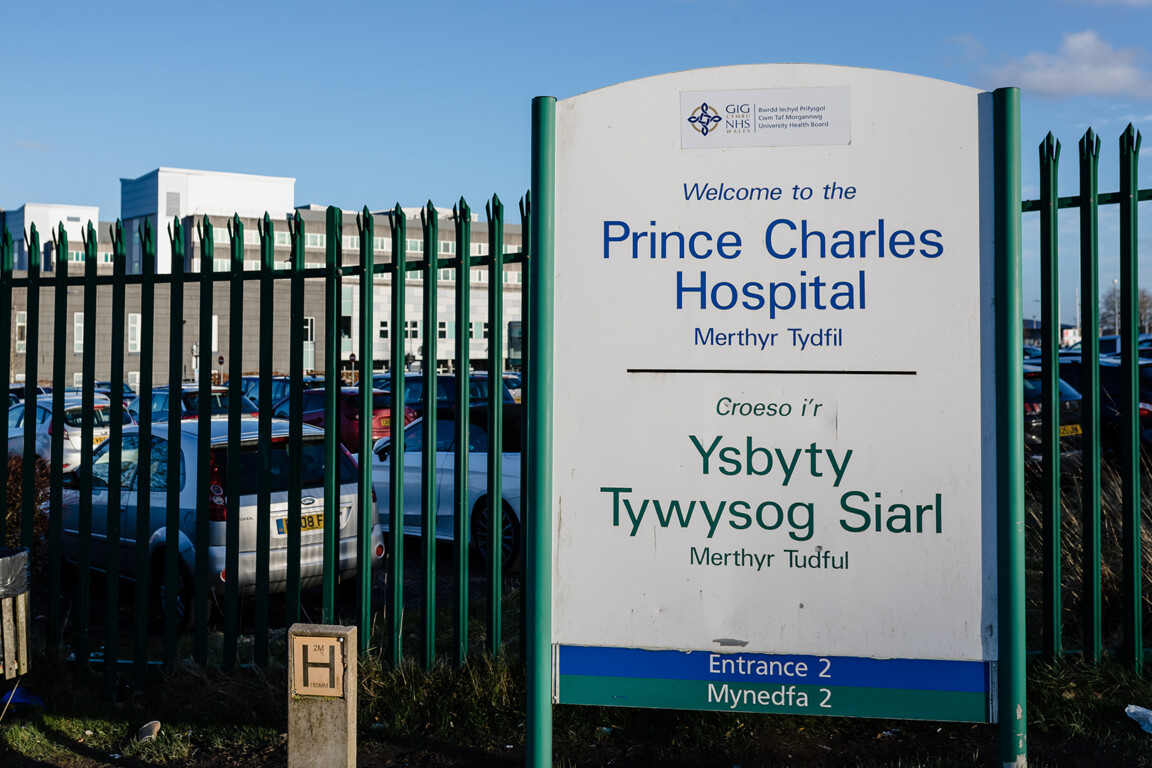 Prince Charles Hospital in Merthyr Tydfil, Wales
