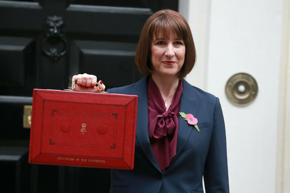 Rachel Reeves, chancellor of the exchequer, poses outside 11 Downing Street.