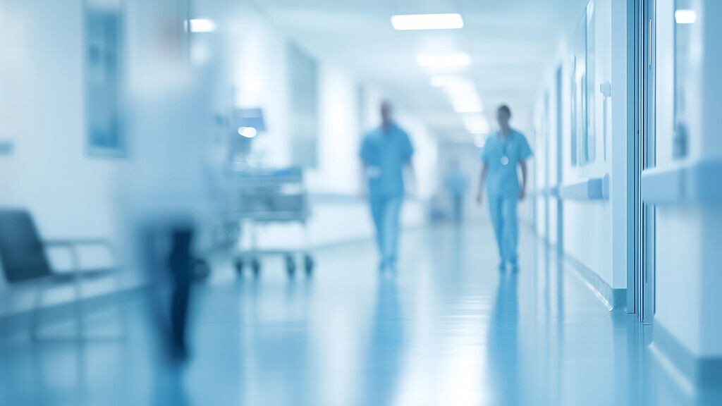 Blurred background of a hospital interior